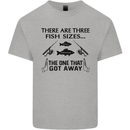 Three Fish Sizes Funny Fishing Fisherman Kids T-Shirt Childrens Sports Grey