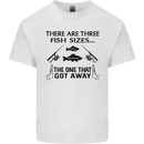 Three Fish Sizes Funny Fishing Fisherman Kids T-Shirt Childrens White