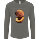 To Mars Peaches Space Planets Cosmos Mens Long Sleeve T-Shirt Charcoal