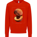 To Mars Peaches Space Planets Cosmos Mens Sweatshirt Jumper Bright Red