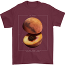 To Mars Peaches Space Planets Cosmos Mens T-Shirt Cotton Gildan Maroon