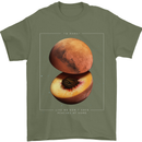 To Mars Peaches Space Planets Cosmos Mens T-Shirt Cotton Gildan Military Green