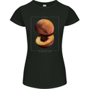 To Mars Peaches Space Planets Cosmos Womens Petite Cut T-Shirt Black