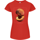 To Mars Peaches Space Planets Cosmos Womens Petite Cut T-Shirt Red
