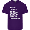 To Ski or Not to? What a Stupid Question Mens Cotton T-Shirt Tee Top Purple