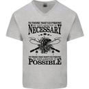 To Those That Go Fishing Funny Fisherman Mens V-Neck Cotton T-Shirt Sports Grey