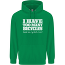 Too Many Bicycles Said No Cyclist Cycling Childrens Kids Hoodie Irish Green