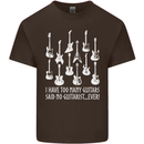 Too Many Guitars Said No Guitarist Mens Cotton T-Shirt Tee Top Dark Chocolate
