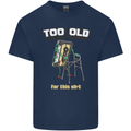 Too Old for This Shit Funny Music DJ Vinyl Mens Cotton T-Shirt Tee Top Navy Blue