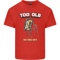 Too Old for This Shit Funny Music DJ Vinyl Mens Cotton T-Shirt Tee Top Red