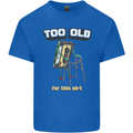 Too Old for This Shit Funny Music DJ Vinyl Mens Cotton T-Shirt Tee Top Royal Blue