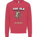 Too Old for This Shit Funny Music DJ Vinyl Mens Sweatshirt Jumper Heliconia