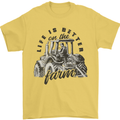 Tractor Life Is Better Farm Funny Farming Mens T-Shirt Cotton Gildan Yellow