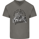 Tractor Life Is Better Farm Funny Farming Mens V-Neck Cotton T-Shirt Charcoal
