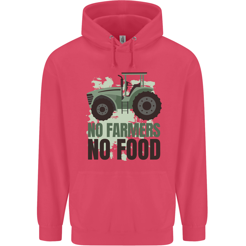 Tractor No Farmers No Food Farming Childrens Kids Hoodie Heliconia