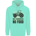 Tractor No Farmers No Food Farming Childrens Kids Hoodie Peppermint