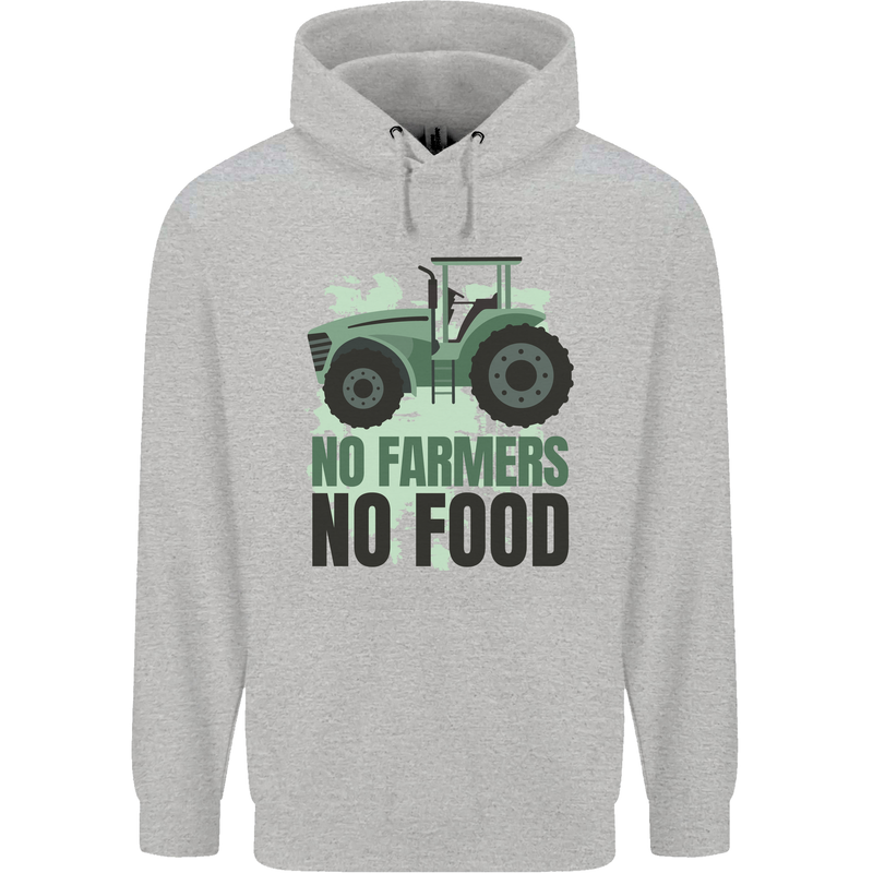 Tractor No Farmers No Food Farming Childrens Kids Hoodie Sports Grey