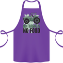 Tractor No Farmers No Food Farming Cotton Apron 100% Organic Purple