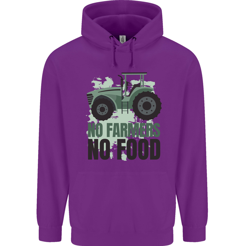 Tractor No Farmers No Food Farming Mens 80% Cotton Hoodie Purple