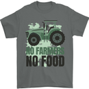 Tractor No Farmers No Food Farming Mens T-Shirt Cotton Gildan Charcoal
