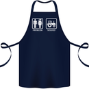 Tractor Problem Solved Driver Farmer Funny Cotton Apron 100% Organic Navy Blue