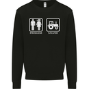 Tractor Problem Solved Driver Farmer Funny Kids Sweatshirt Jumper Black