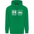 Tractor Problem Solved Driver Farmer Funny Mens 80% Cotton Hoodie Irish Green