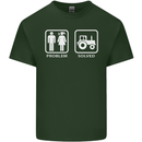 Tractor Problem Solved Driver Farmer Funny Mens Cotton T-Shirt Tee Top Forest Green