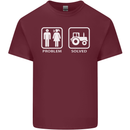 Tractor Problem Solved Driver Farmer Funny Mens Cotton T-Shirt Tee Top Maroon