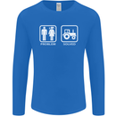 Tractor Problem Solved Driver Farmer Funny Mens Long Sleeve T-Shirt Royal Blue