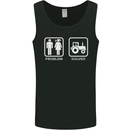 Tractor Problem Solved Driver Farmer Funny Mens Vest Tank Top Black