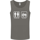 Tractor Problem Solved Driver Farmer Funny Mens Vest Tank Top Charcoal