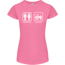Tractor Problem Solved Driver Farmer Funny Womens Petite Cut T-Shirt Azalea