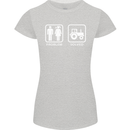 Tractor Problem Solved Driver Farmer Funny Womens Petite Cut T-Shirt Sports Grey