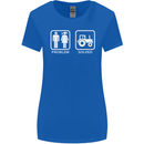 Tractor Problem Solved Driver Farmer Funny Womens Wider Cut T-Shirt Royal Blue