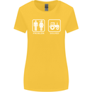Tractor Problem Solved Driver Farmer Funny Womens Wider Cut T-Shirt Yellow