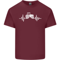 Tractor Pulse Mens Cotton T-Shirt Tee Top Maroon