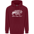 Tractor for My Wife Best Swap Ever Farmer Mens 80% Cotton Hoodie Maroon