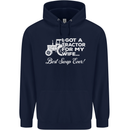 Tractor for My Wife Best Swap Ever Farmer Mens 80% Cotton Hoodie Navy Blue