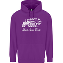 Tractor for My Wife Best Swap Ever Farmer Mens 80% Cotton Hoodie Purple