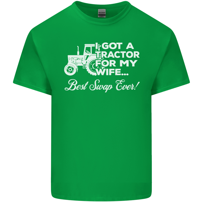 Tractor for My Wife Best Swap Ever Farmer Mens Cotton T-Shirt Tee Top Irish Green