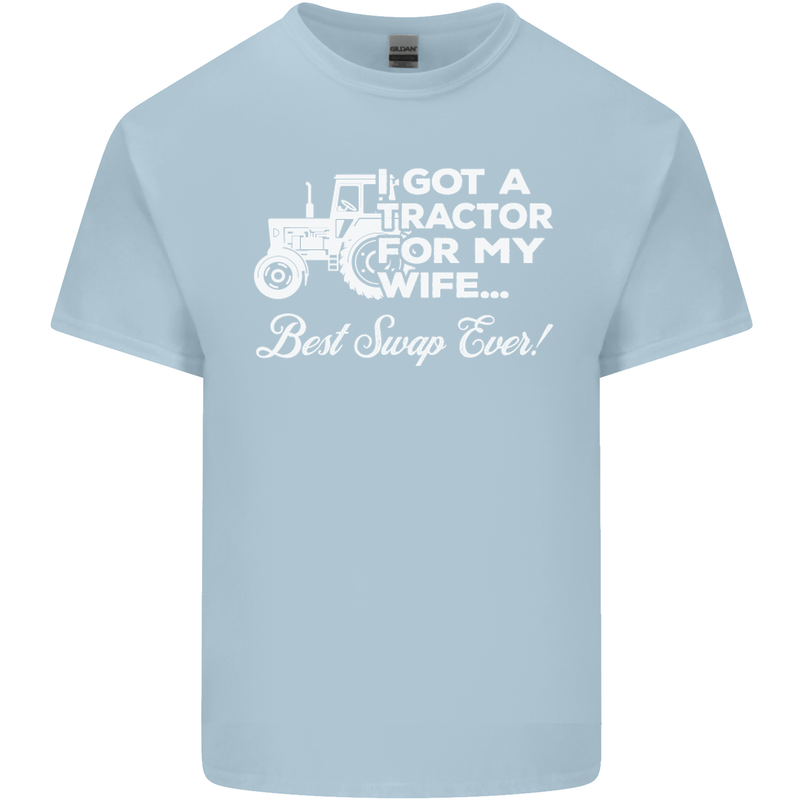 Tractor for My Wife Best Swap Ever Farmer Mens Cotton T-Shirt Tee Top Light Blue
