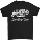 Tractor for My Wife Best Swap Ever Farmer Mens T-Shirt Cotton Gildan Black