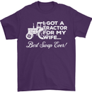 Tractor for My Wife Best Swap Ever Farmer Mens T-Shirt Cotton Gildan Purple
