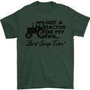 Tractor for My Wife Best Swap Ever Farming Mens T-Shirt Cotton Gildan Forest Green