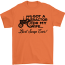 Tractor for My Wife Best Swap Ever Farming Mens T-Shirt Cotton Gildan Orange