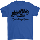 Tractor for My Wife Best Swap Ever Farming Mens T-Shirt Cotton Gildan Royal Blue