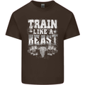 Train Like a Beast Gym Training Top Mens Cotton T-Shirt Tee Top Dark Chocolate