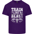 Train Like a Beast Gym Training Top Mens Cotton T-Shirt Tee Top Purple