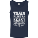 Train Like a Beast Gym Training Top Mens Vest Tank Top Navy Blue